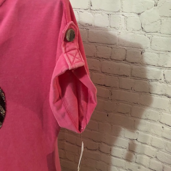 NWT No Boundaries pink shirt with sequin heart - Picture 4 of 7